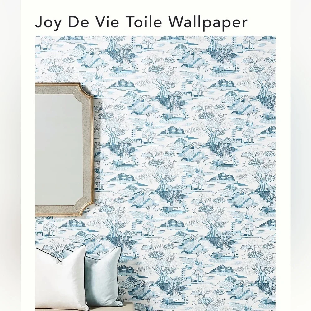 New Anthropologie Joy De Vie Toile Wallpaper